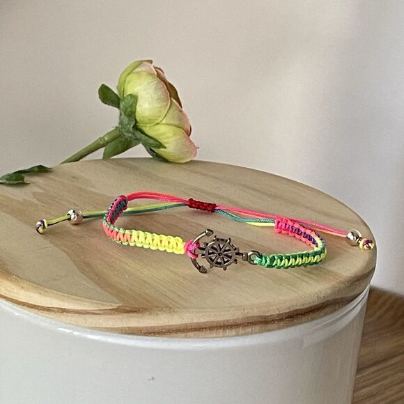 Handmade Multicolor Braided Charm Anchor Bracelet Women Mens New - Picture 6 of 9